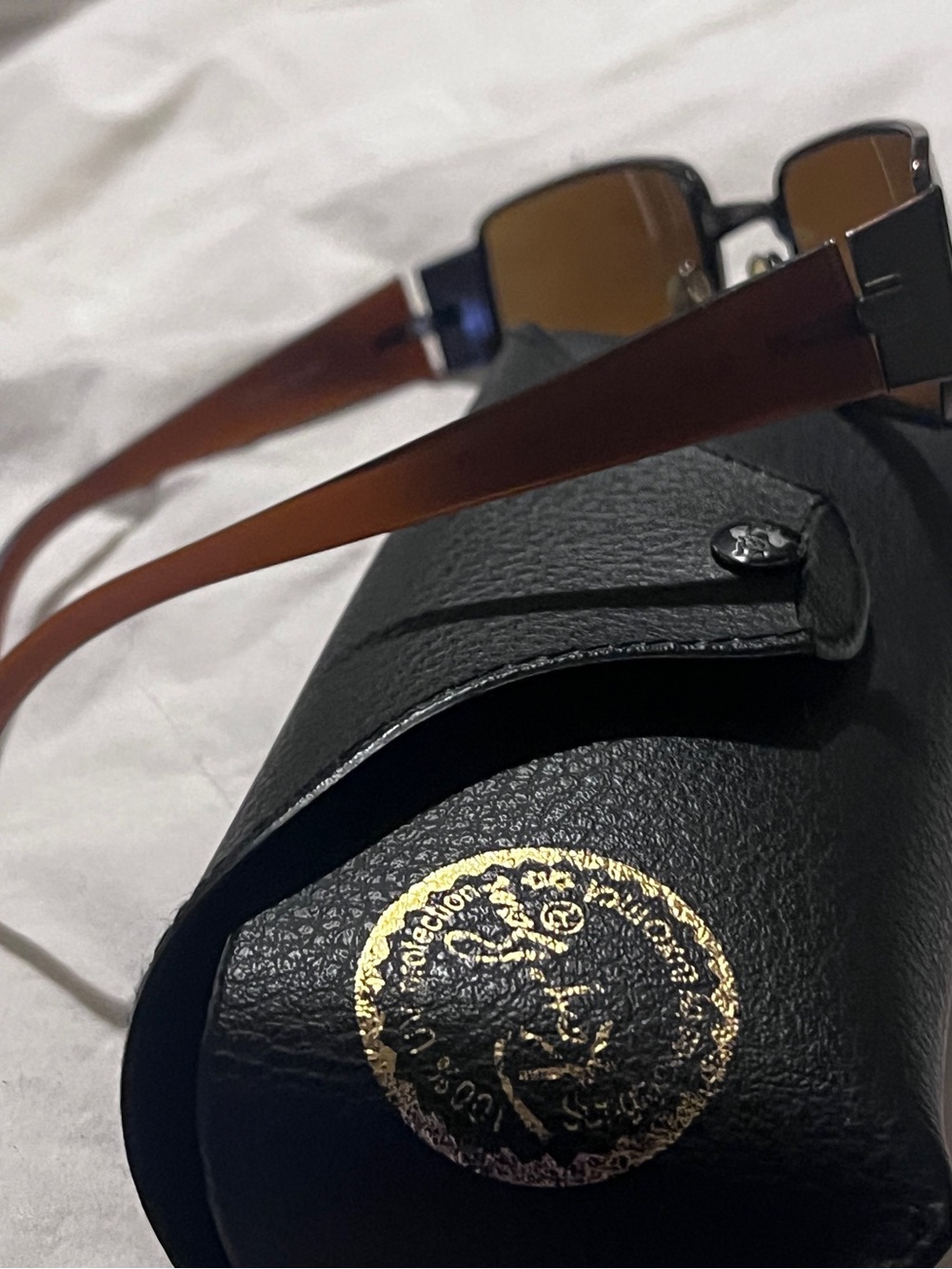 Ray-Ban Black Sunglasses Case with Gold Logo